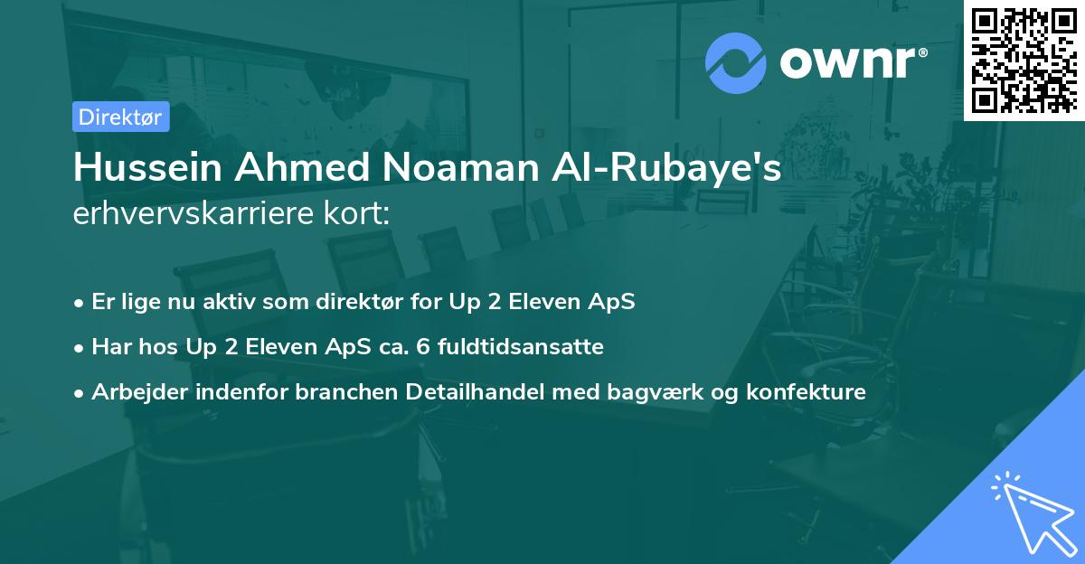 Hussein Ahmed Noaman Al-Rubaye's erhvervskarriere kort