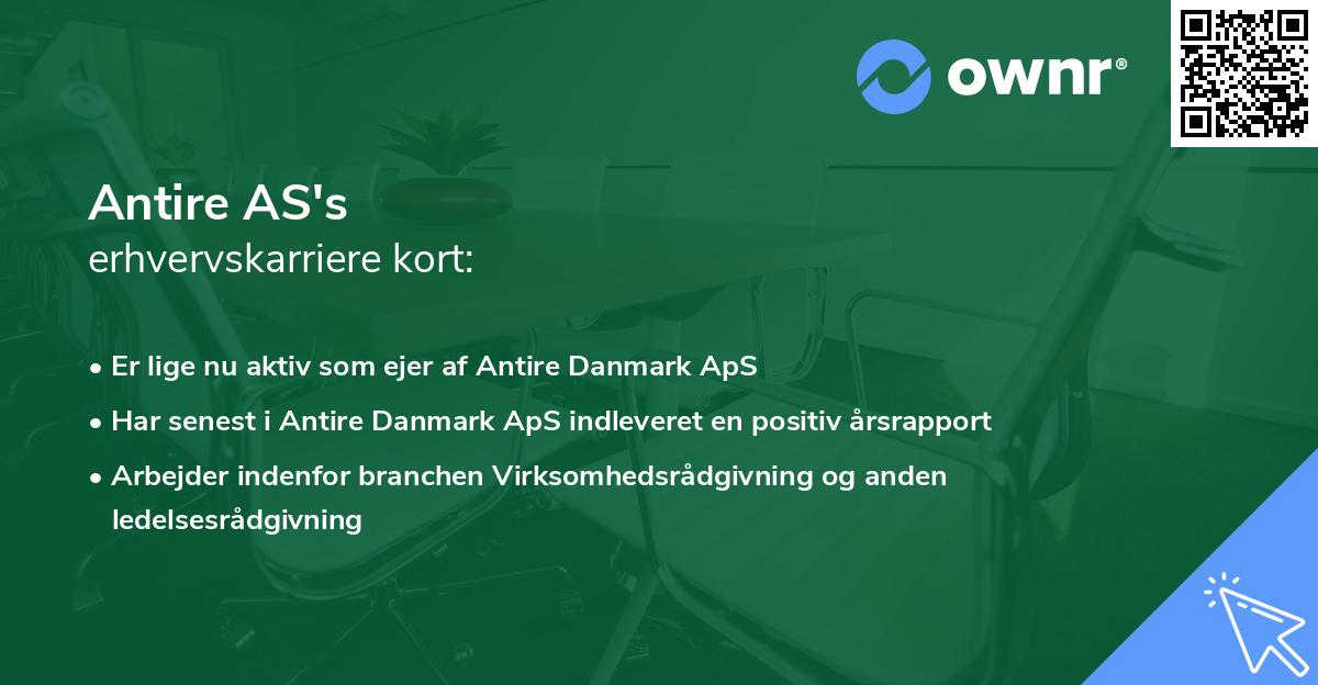 Antire AS's erhvervskarriere kort