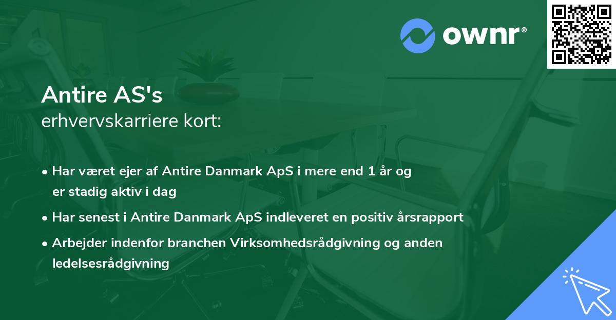 Antire AS's erhvervskarriere kort