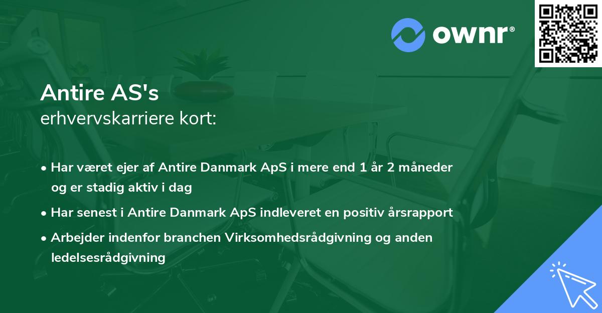 Antire AS's erhvervskarriere kort