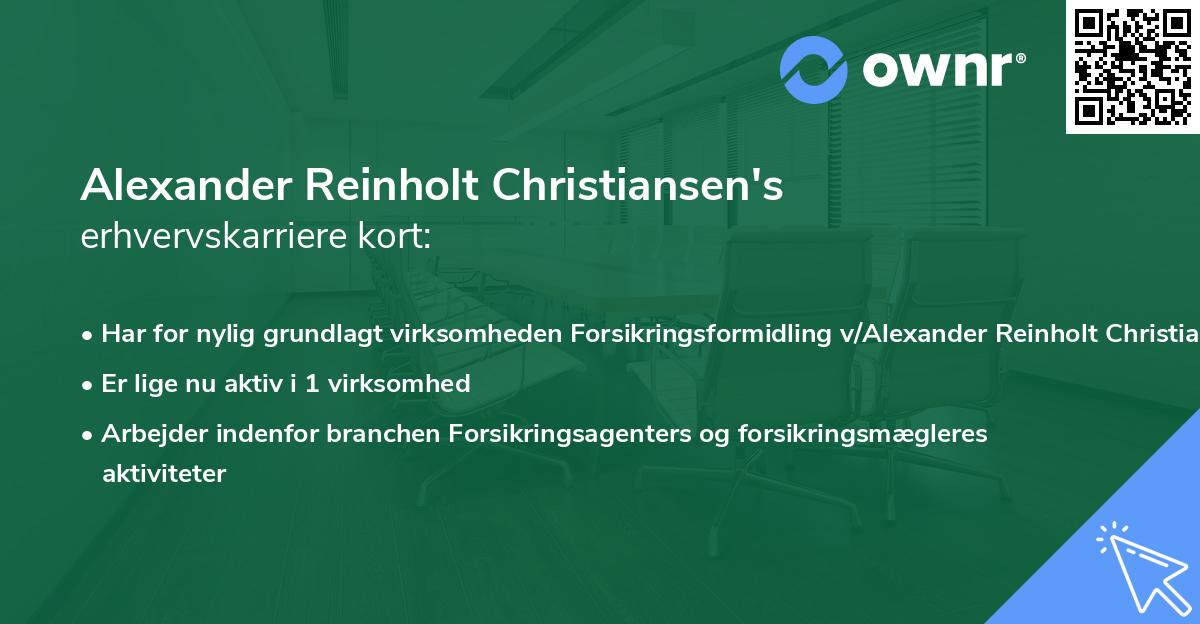 Alexander Reinholt Christiansen's erhvervskarriere kort
