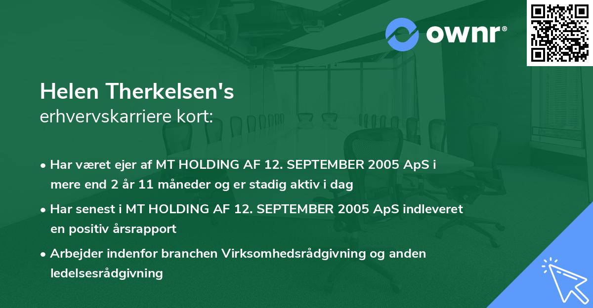 Helen Therkelsen's erhvervskarriere kort