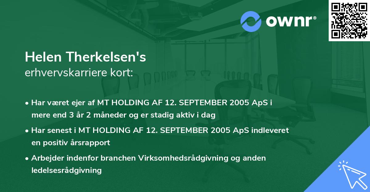Helen Therkelsen's erhvervskarriere kort