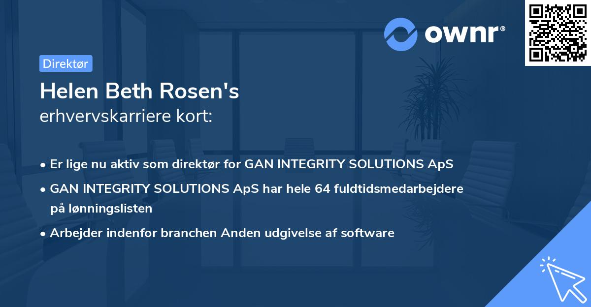 Helen Beth Rosen's erhvervskarriere kort