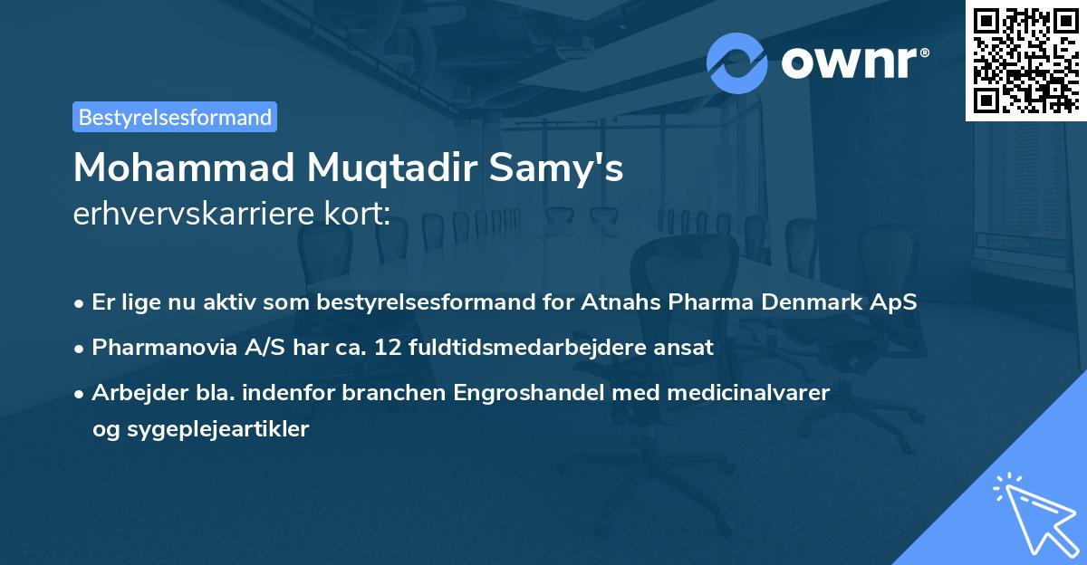 Mohammad Muqtadir Samy's erhvervskarriere kort