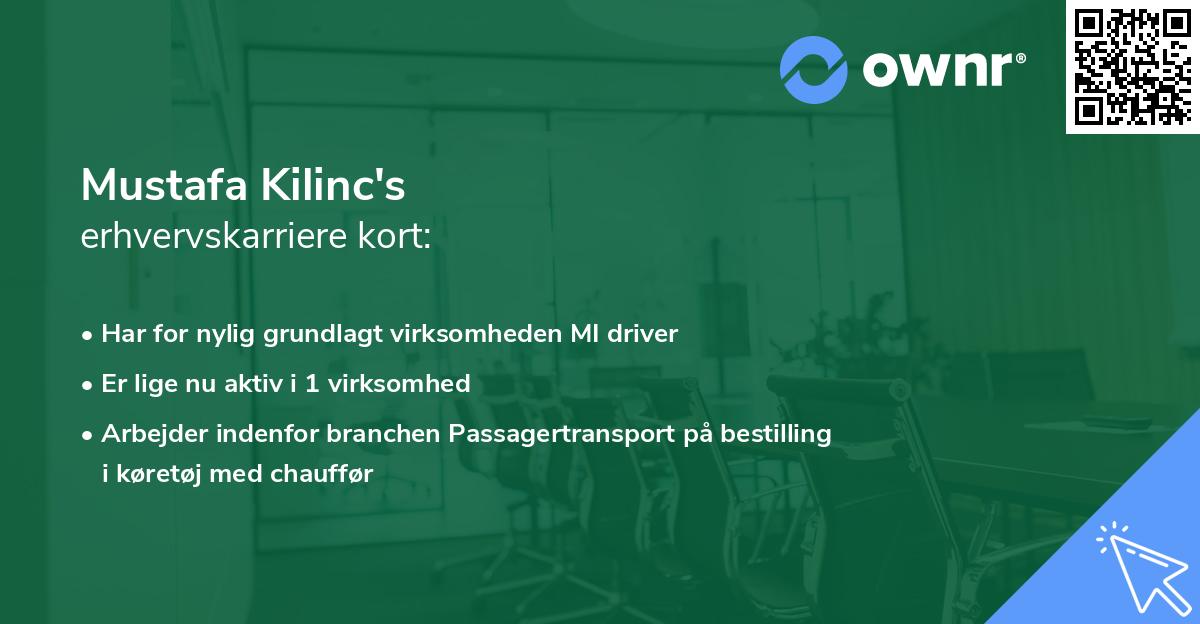 Mustafa Kilinc's erhvervskarriere kort