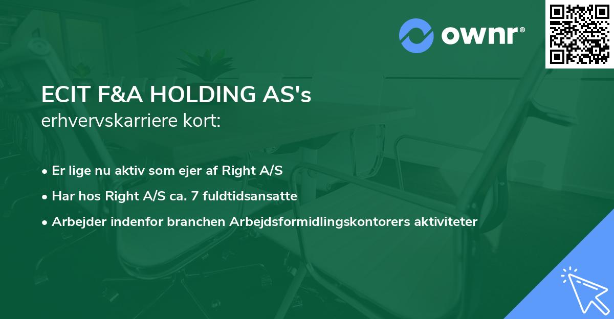 ECIT F&A HOLDING AS's erhvervskarriere kort