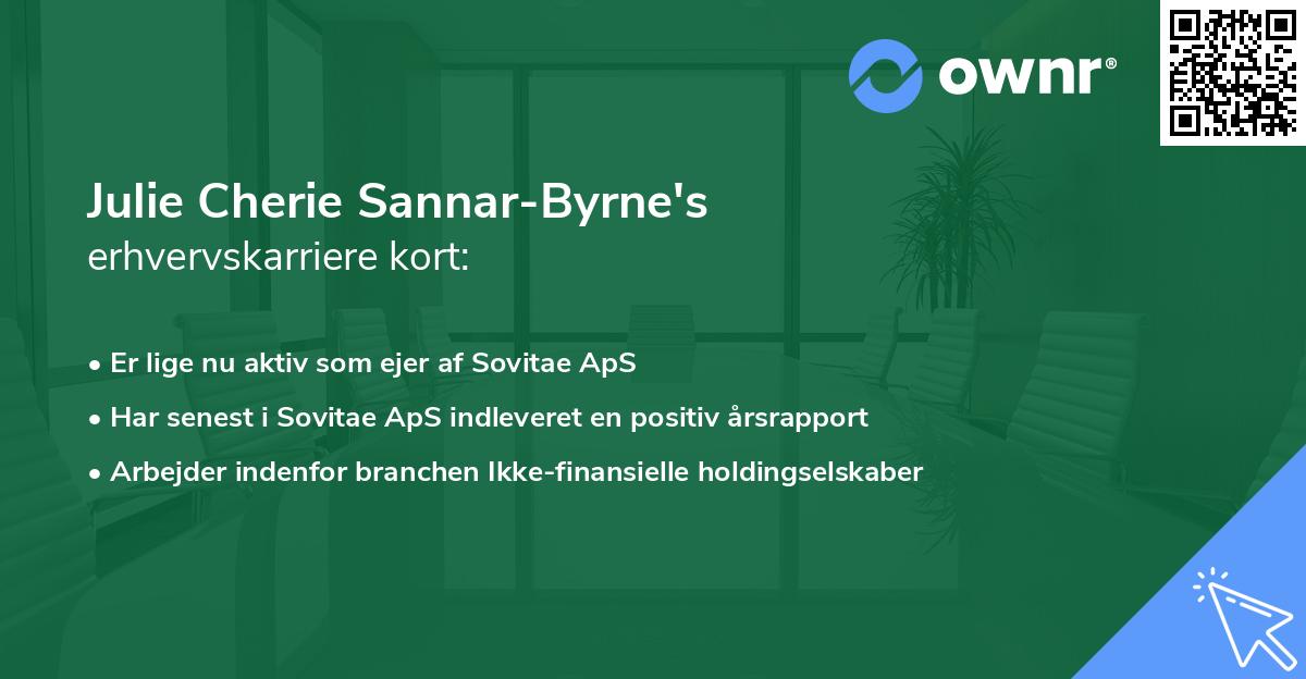 Julie Cherie Sannar-Byrne's erhvervskarriere kort