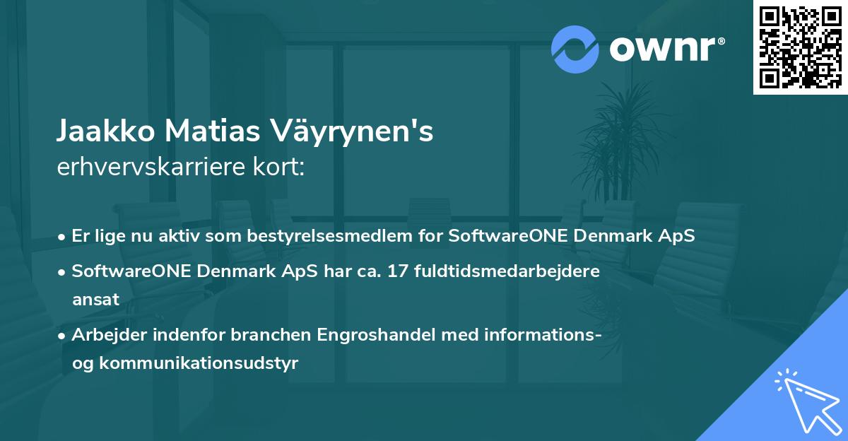 Jaakko Matias Väyrynen's erhvervskarriere kort