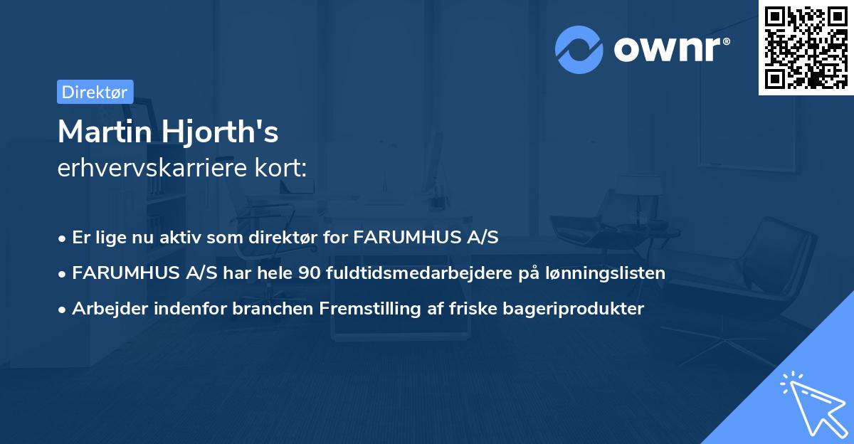 Martin Hjorth's erhvervskarriere kort
