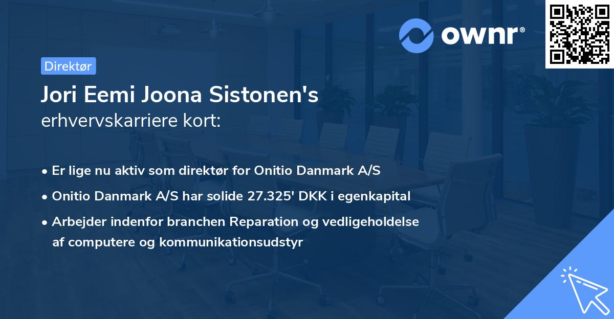 Jori Eemi Joona Sistonen's erhvervskarriere kort