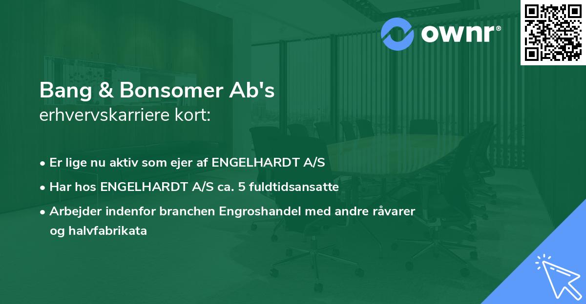 Bang & Bonsomer Ab's erhvervskarriere kort