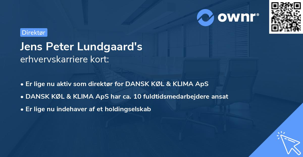 Jens Peter Lundgaard's erhvervskarriere kort