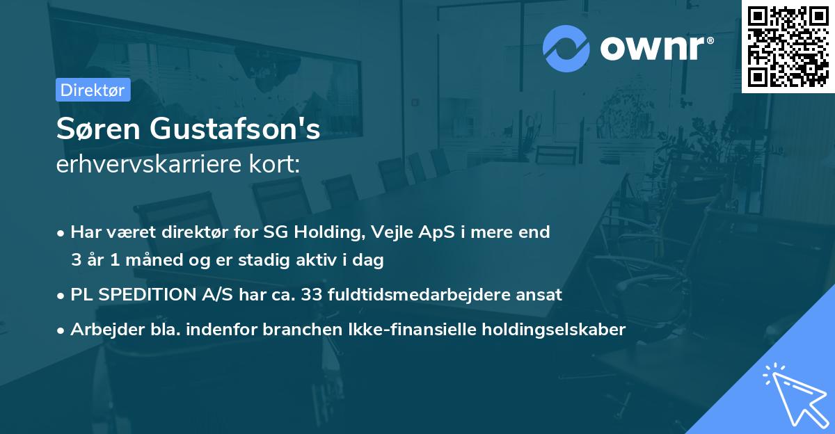 Søren Gustafson's erhvervskarriere kort