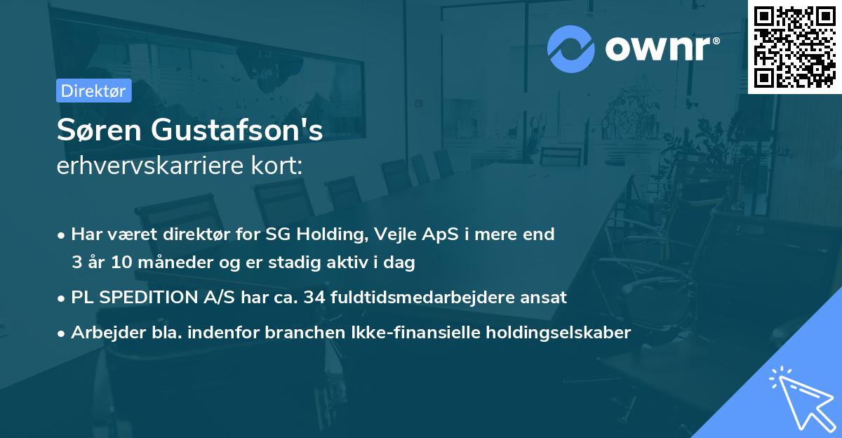 Søren Gustafson's erhvervskarriere kort