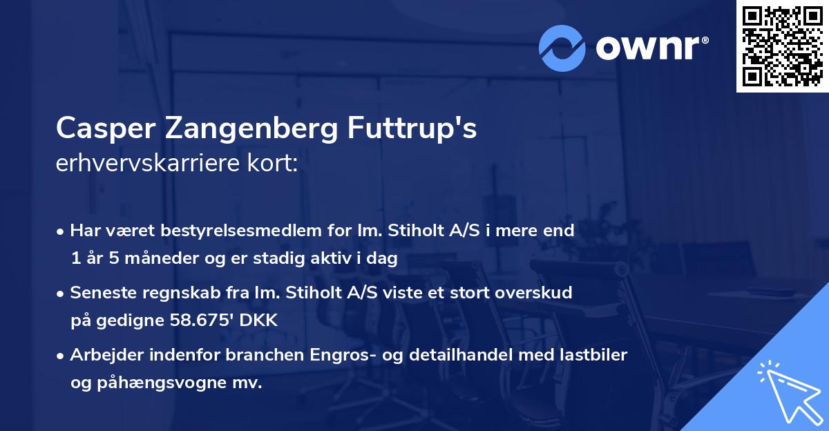 Casper Zangenberg Futtrup's erhvervskarriere kort