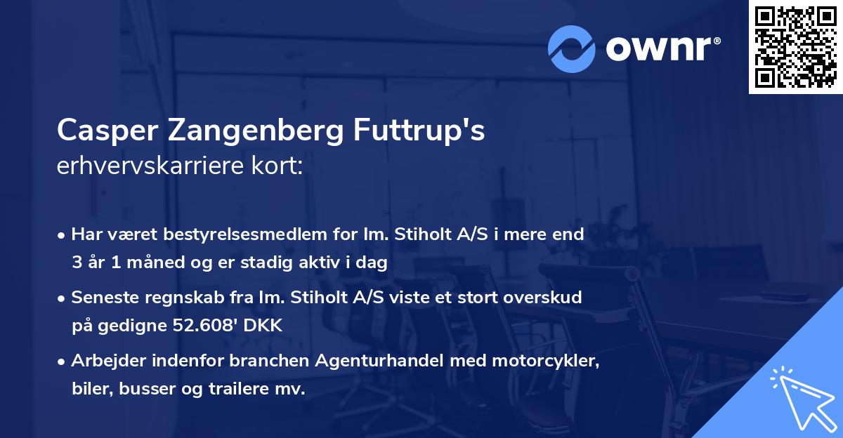 Casper Zangenberg Futtrup's erhvervskarriere kort
