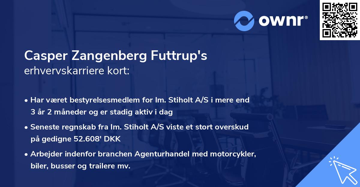 Casper Zangenberg Futtrup's erhvervskarriere kort