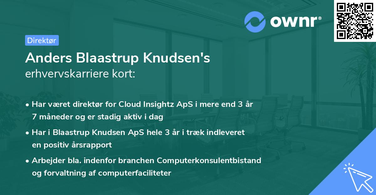 Anders Blaastrup Knudsen's erhvervskarriere kort