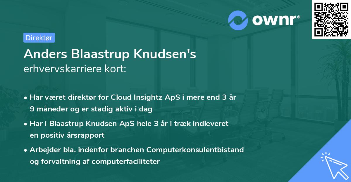 Anders Blaastrup Knudsen's erhvervskarriere kort