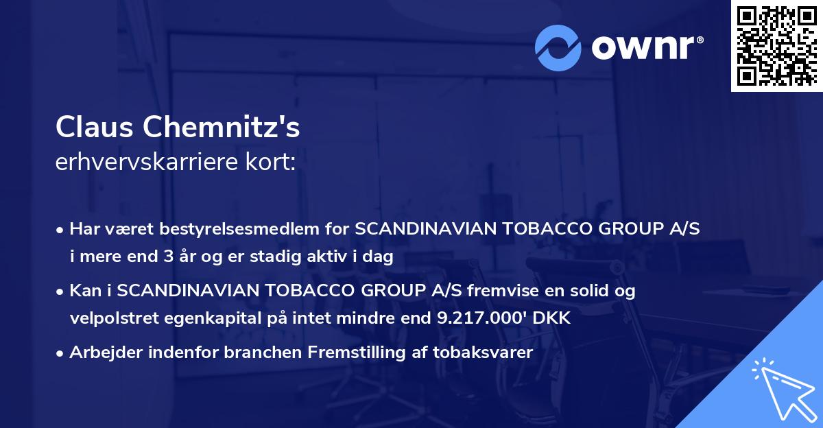 Claus Chemnitz's erhvervskarriere kort