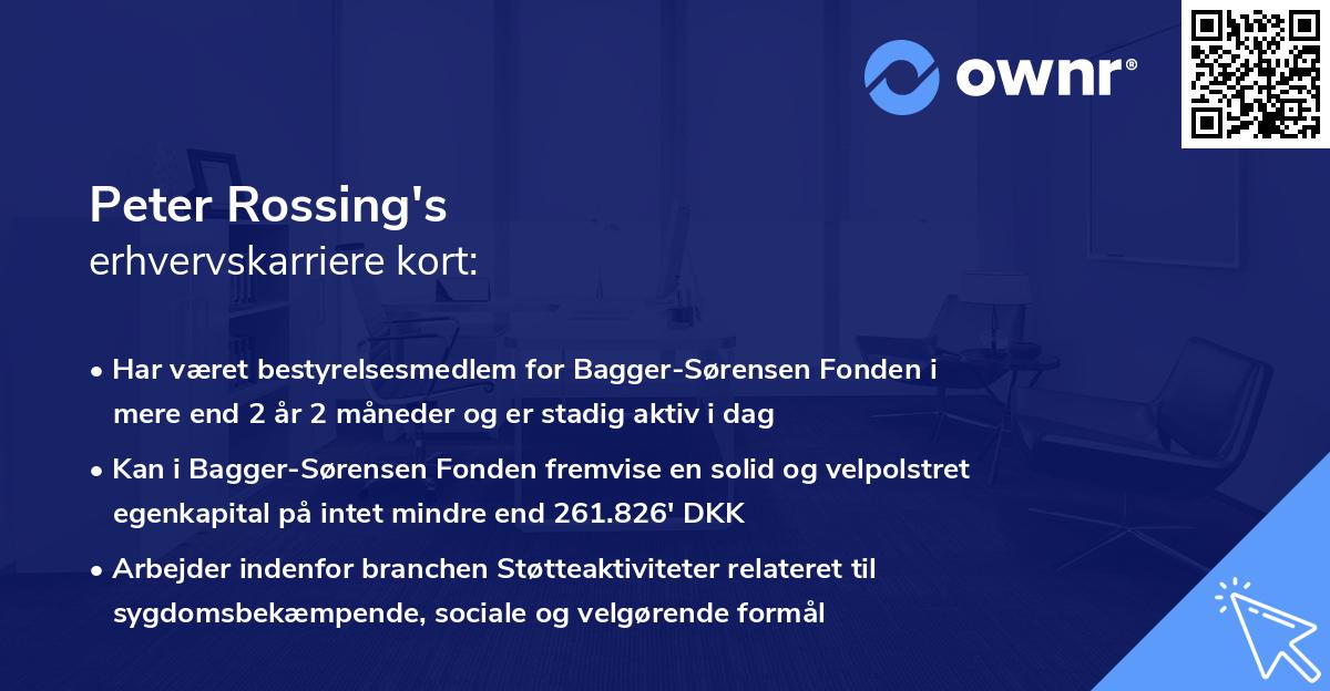 Peter Rossing's erhvervskarriere kort