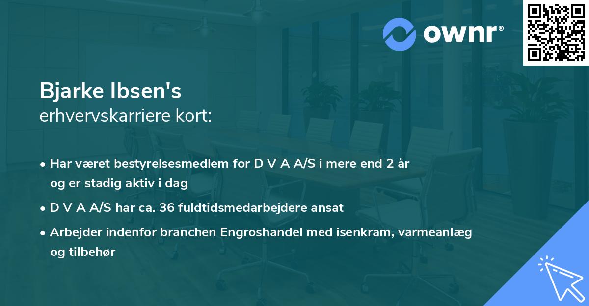 Bjarke Ibsen's erhvervskarriere kort