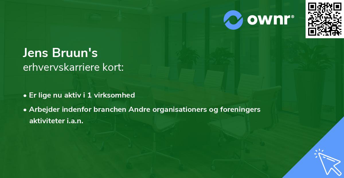 Jens Bruun's erhvervskarriere kort