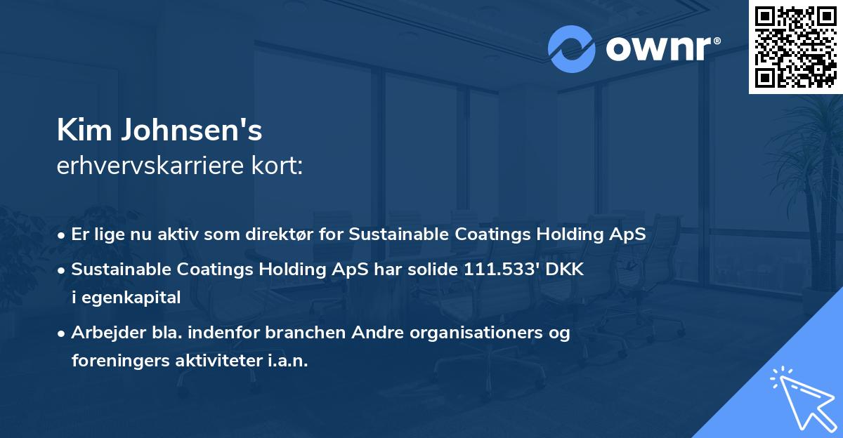 Kim Johnsen's erhvervskarriere kort