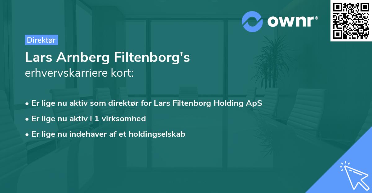 Lars Arnberg Filtenborg's erhvervskarriere kort