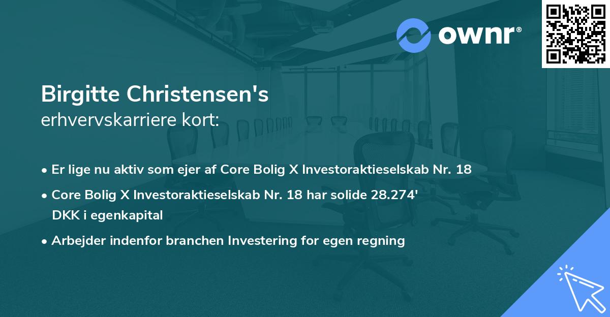 Birgitte Christensen's erhvervskarriere kort
