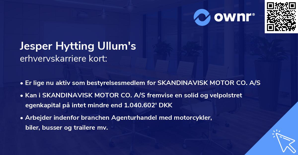 Jesper Hytting Ullum's erhvervskarriere kort