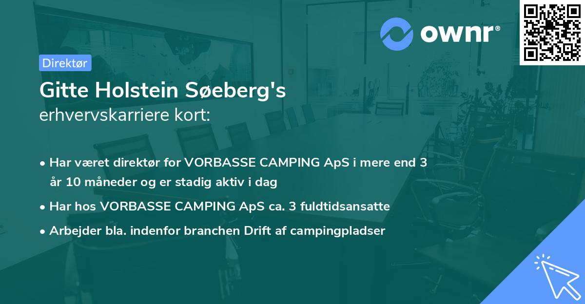 Gitte Holstein Søeberg's erhvervskarriere kort