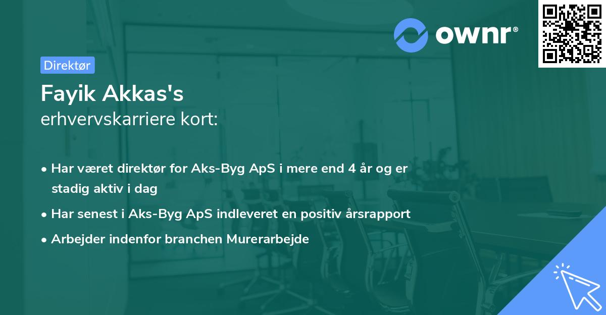 Fayik Akkas's erhvervskarriere kort