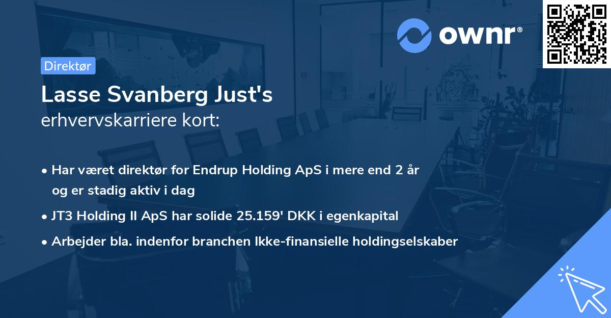 Lasse Svanberg Just's erhvervskarriere kort