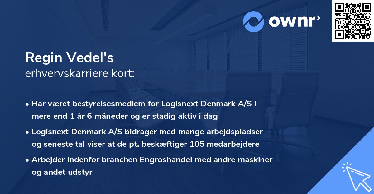 Regin Vedel's erhvervskarriere kort