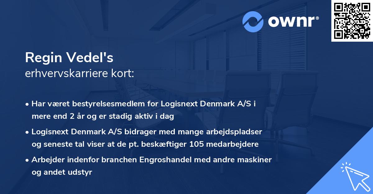 Regin Vedel's erhvervskarriere kort