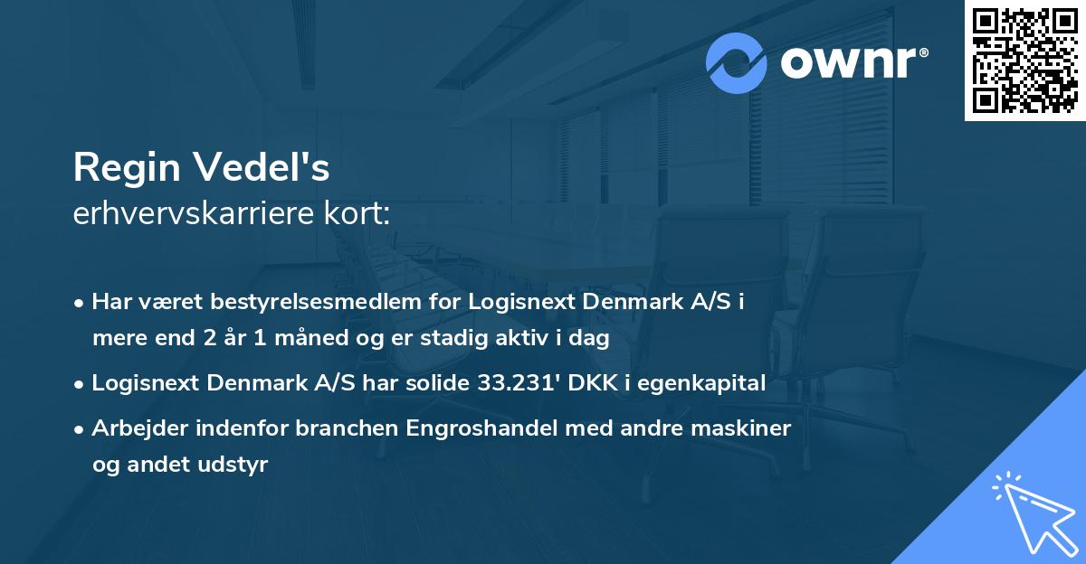 Regin Vedel's erhvervskarriere kort