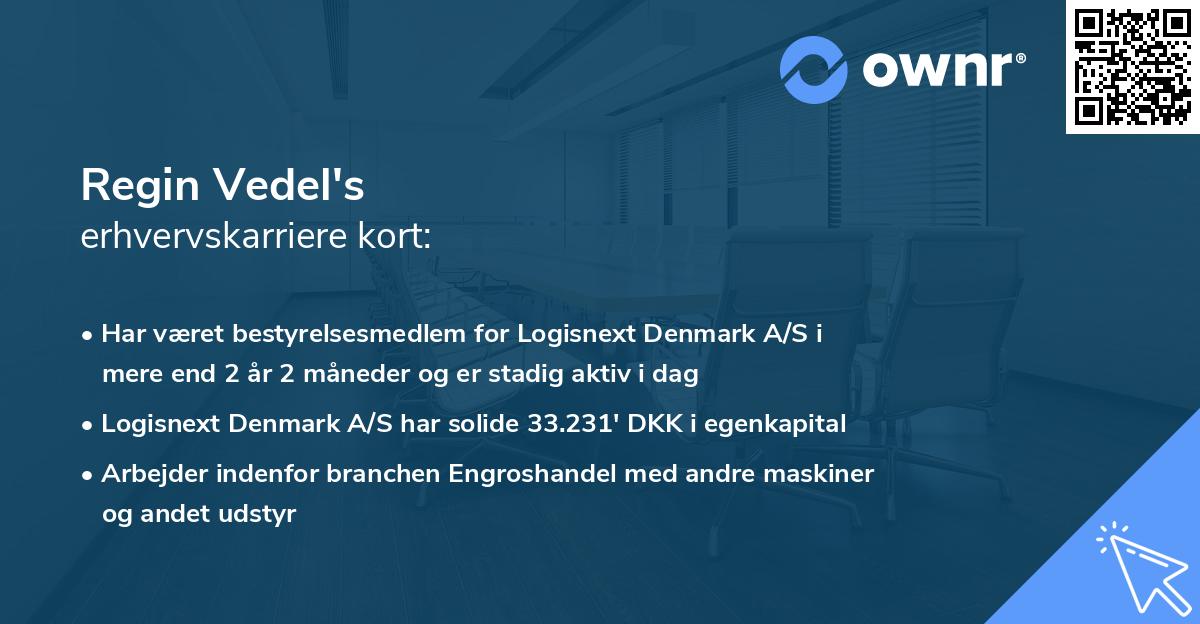 Regin Vedel's erhvervskarriere kort