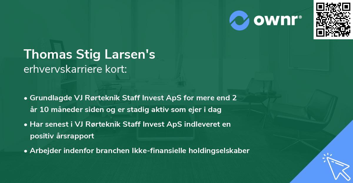 Thomas Stig Larsen's erhvervskarriere kort