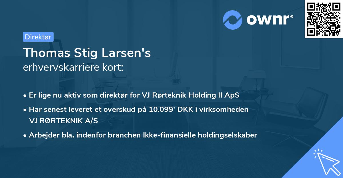 Thomas Stig Larsen's erhvervskarriere kort