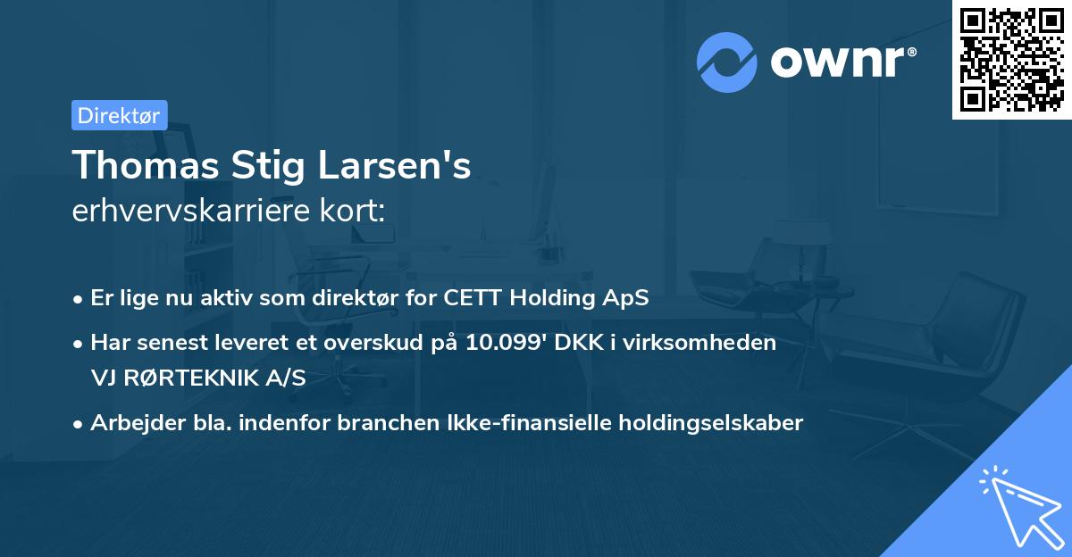 Thomas Stig Larsen's erhvervskarriere kort