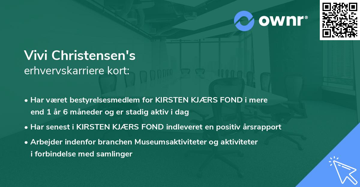 Vivi Christensen's erhvervskarriere kort