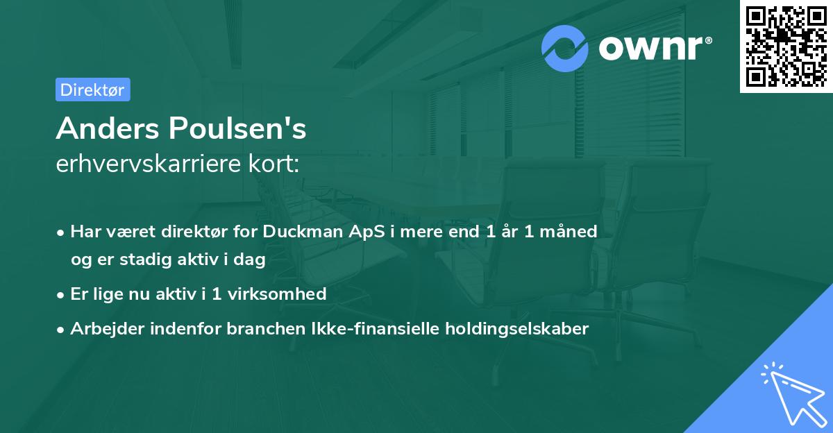 Anders Poulsen's erhvervskarriere kort
