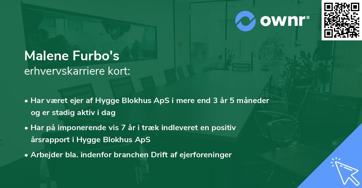 Malene Furbo's erhvervskarriere kort