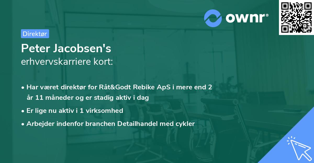 Peter Jacobsen's erhvervskarriere kort