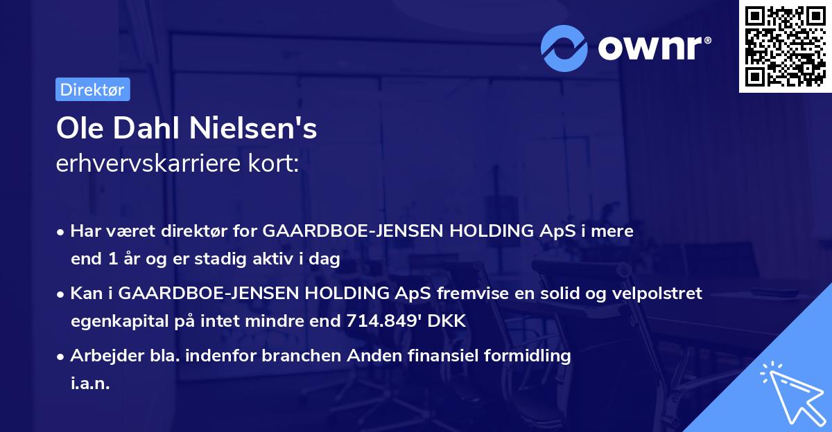 Ole Dahl Nielsen's erhvervskarriere kort