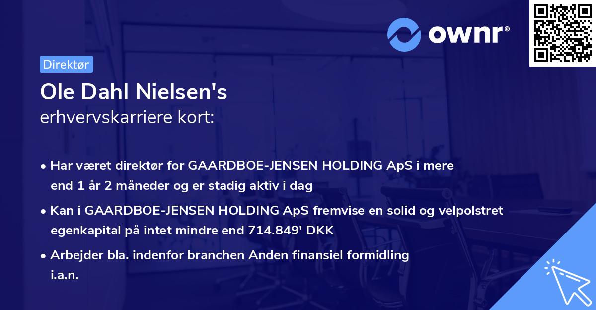 Ole Dahl Nielsen's erhvervskarriere kort