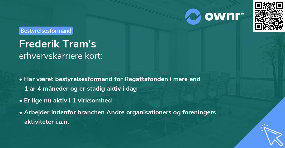 Frederik Tram's erhvervskarriere kort