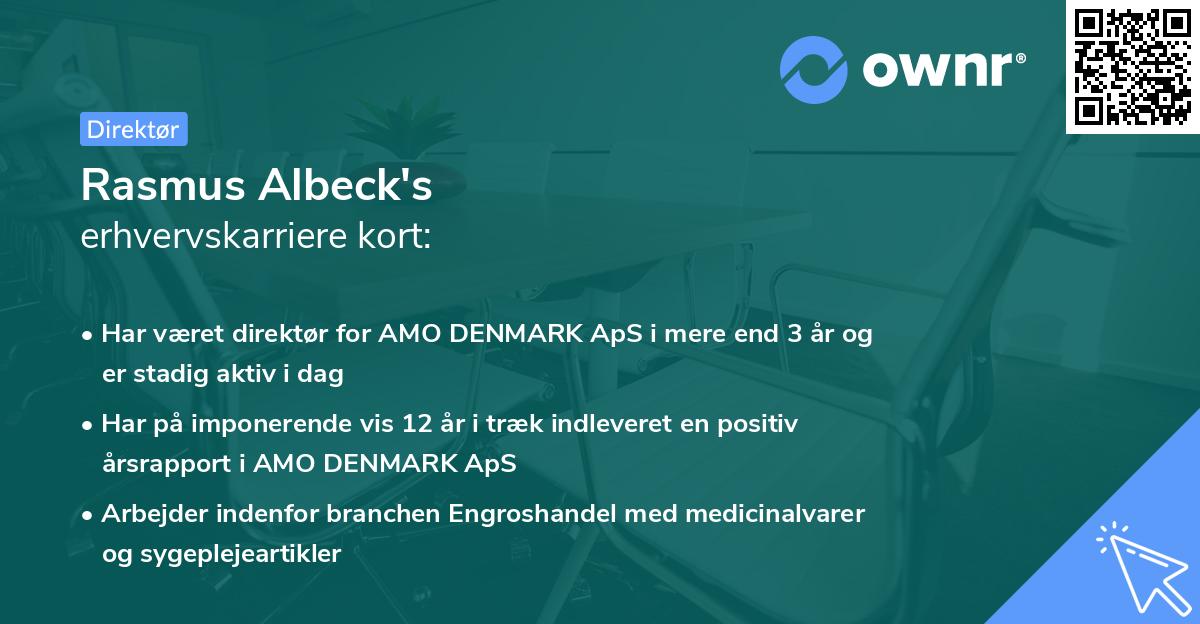 Rasmus Albeck's erhvervskarriere kort